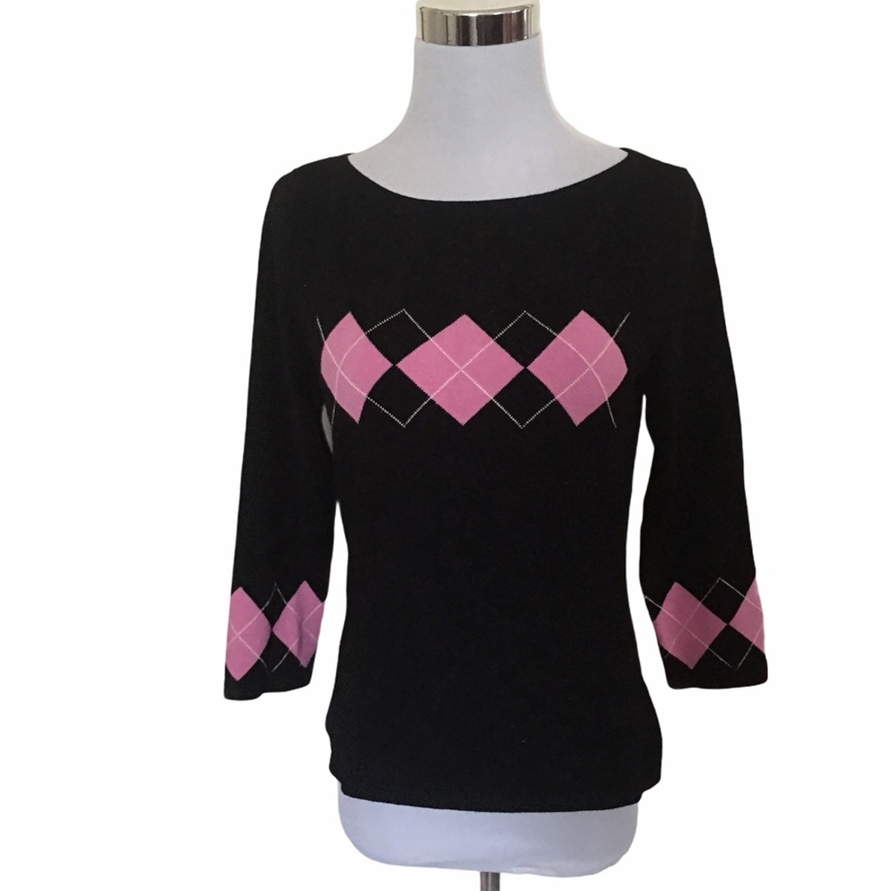 INC International Concepts Argyle Sweater Medium